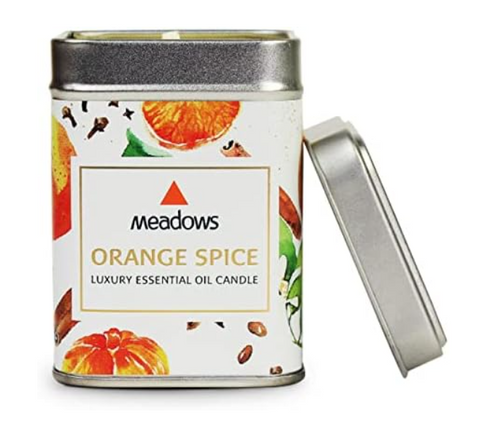 【送料無料】ラグジュアリーエッセンシャルオイルキャンドル オレンジスパイス（レイプシードワックスを使った100％天然素材のキャンドル）